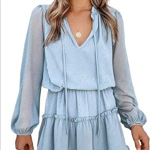 Blue detailed dress flowy